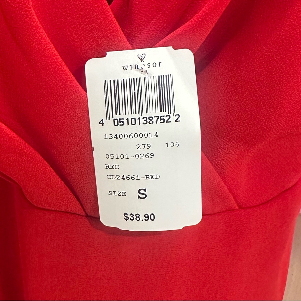 Windsor Red Ruffle Wrap Mini Dress - Picture 8 of 8